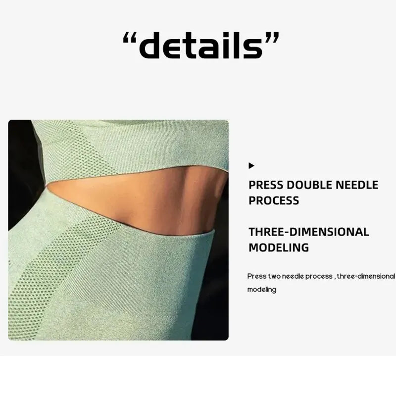 komplet sportowy bezszwowy dla kobiet 2w1